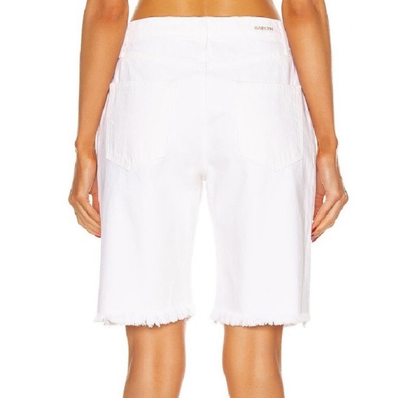 NEW SABLYN REVOLVE WHITE DENIM BERMUDA SHORTS - Picture 6 of 9